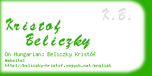 kristof beliczky business card